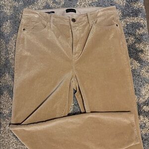 Talbots Corduroy Jeggings Tan w/Gold specs Size 10